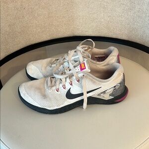 Nike Women's Athletic Shoes - Cream, Black, and Pink